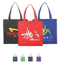 Trade show bags made from recycled materials customized with printed logo