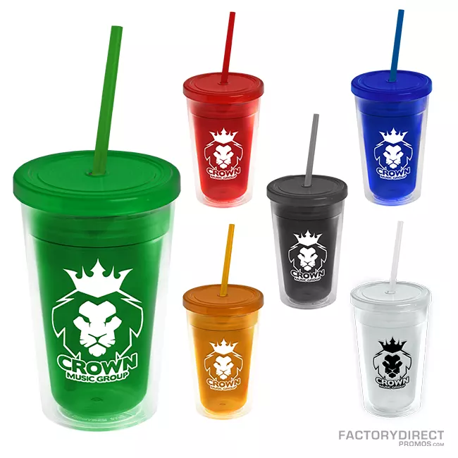 Reusable Party Cup with Lid, Double Wall Insulated, BPA-Free, Made in USA