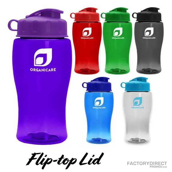 Water Bottle with Flip-top Lid, 24 OZ, (PACK OF 3)