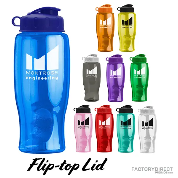 Water Bottle with Flip-top Lid, 24 OZ, (PACK OF 3)