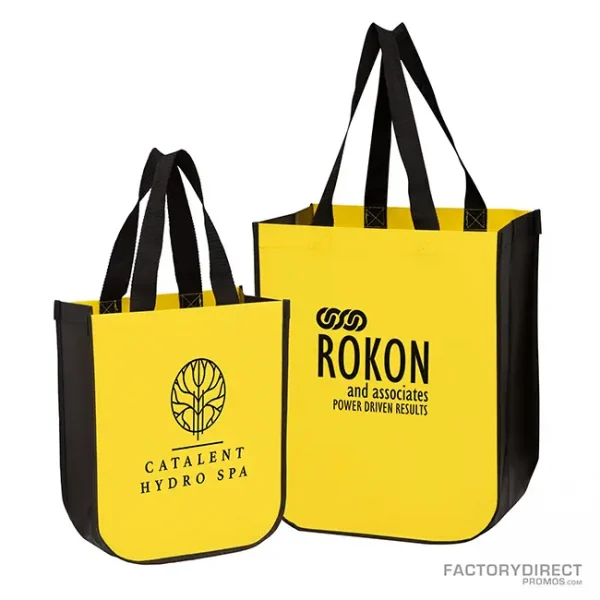 Custom Recycled Bags - Yellow with Black Sides